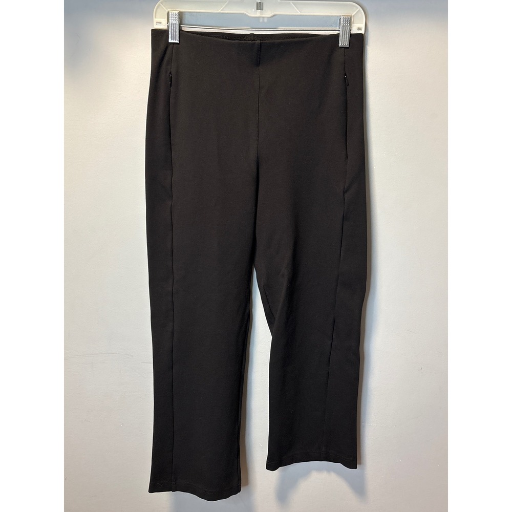 Betabrand Dress Pant Yoga Pants Black Cropped Straight Leg Womens M Petite